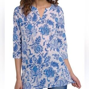 Roller Rabbit Blue and White Paisley Blouse